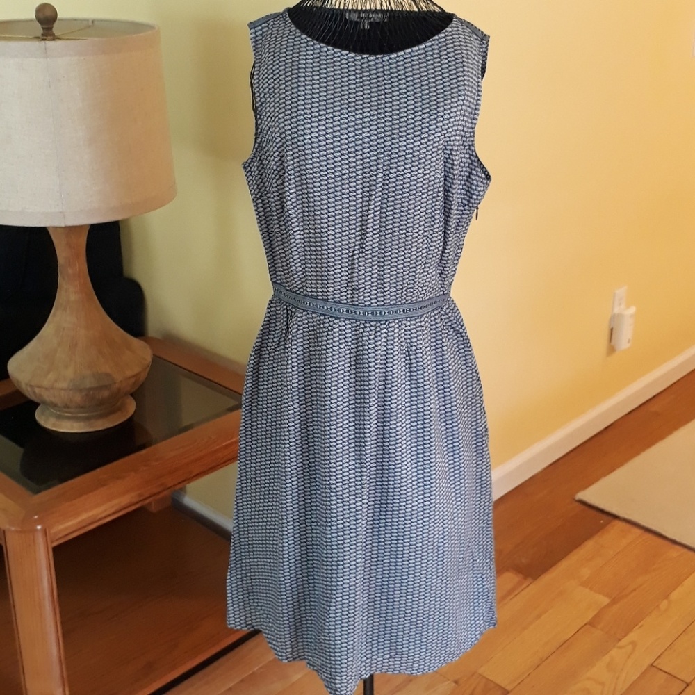 Sleeveless Chic Dress Navy Blue Fully Ligned